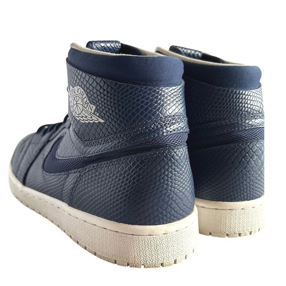 Nike Air Jordan 1 High Nouveau Navy Snakeskin 819176-407 2016 Shoes Size 11.5 - Picture 5 of 13